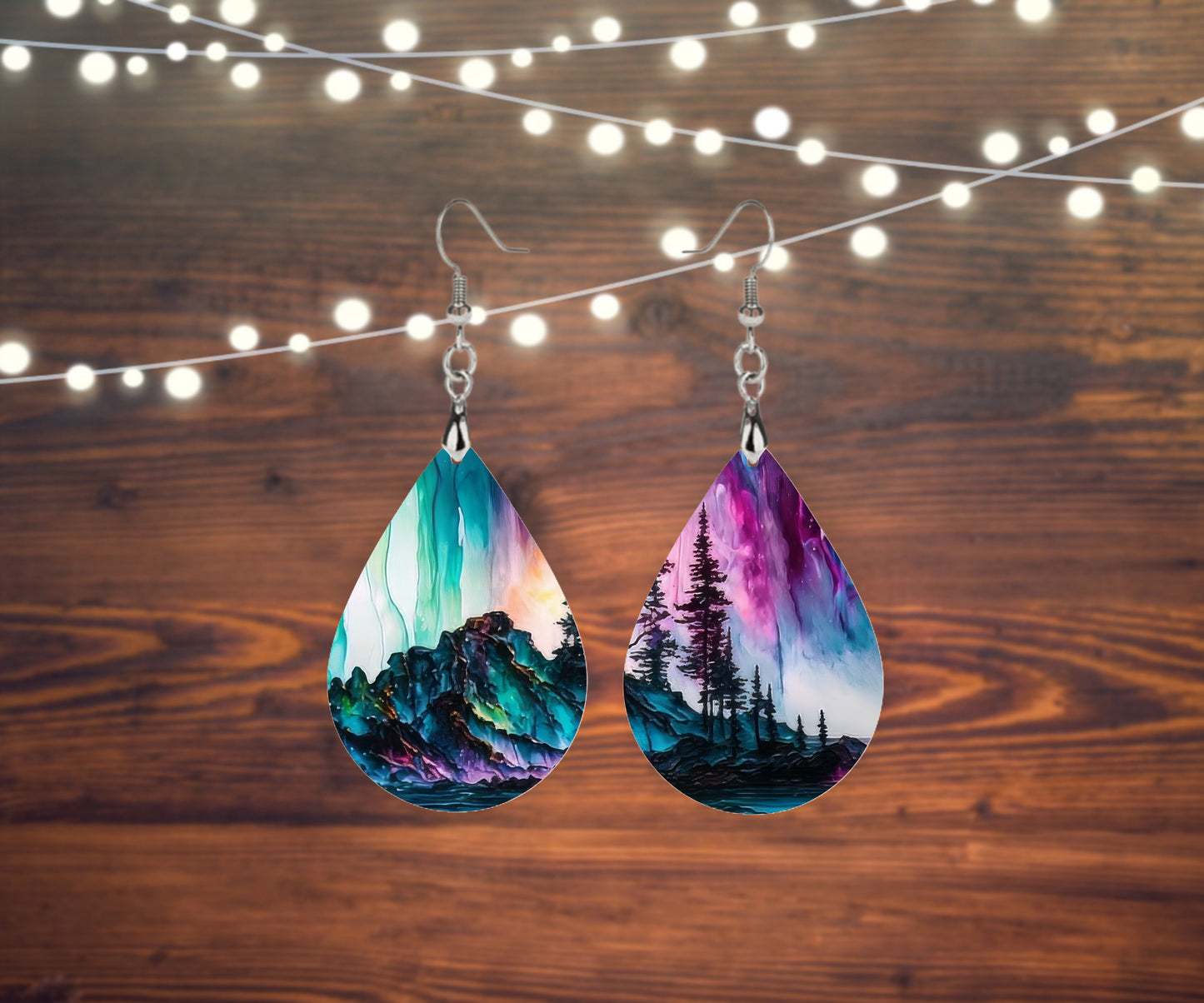 Alcohol Ink Landscape Earrings