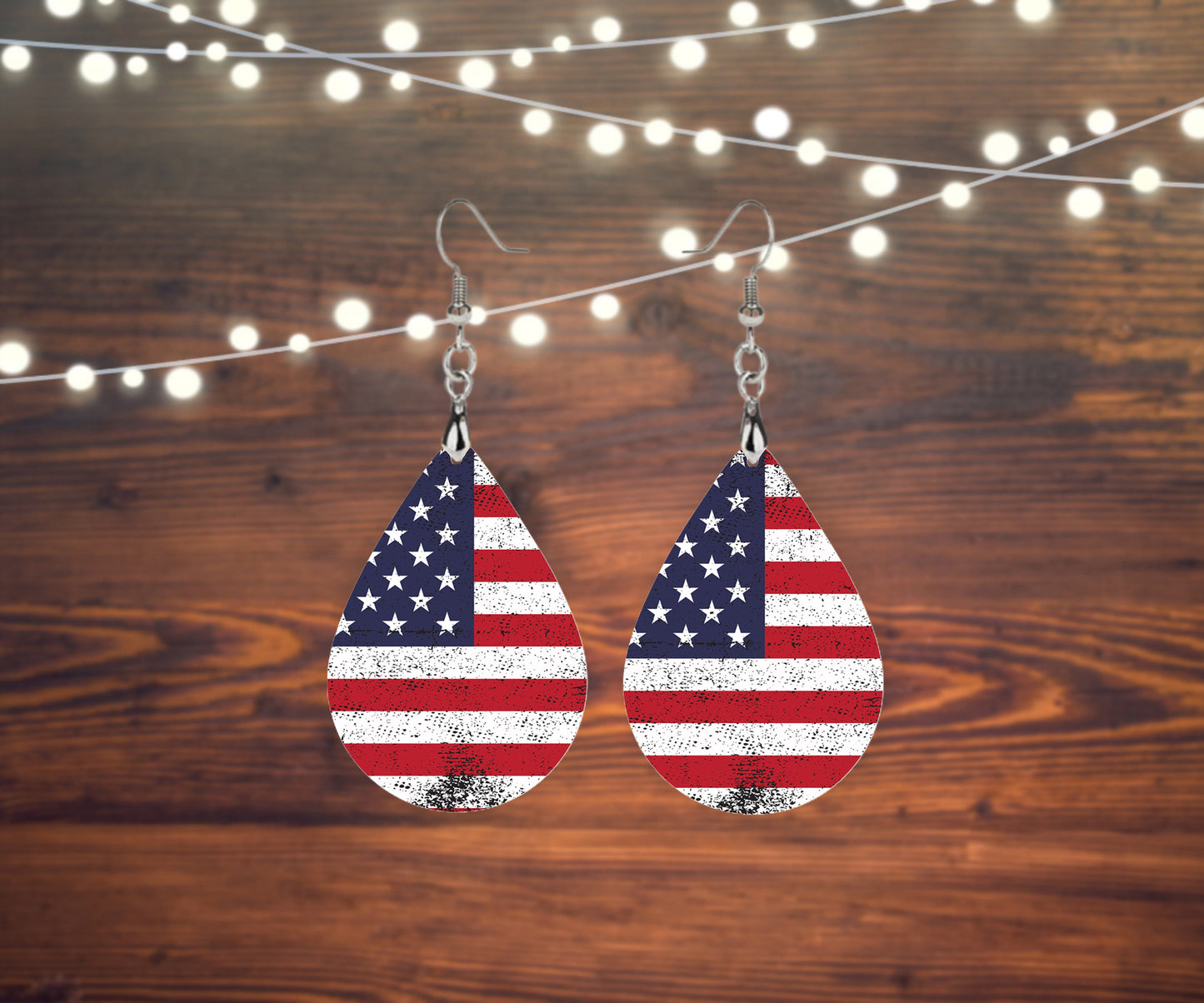 Distressed American Flag Earrings