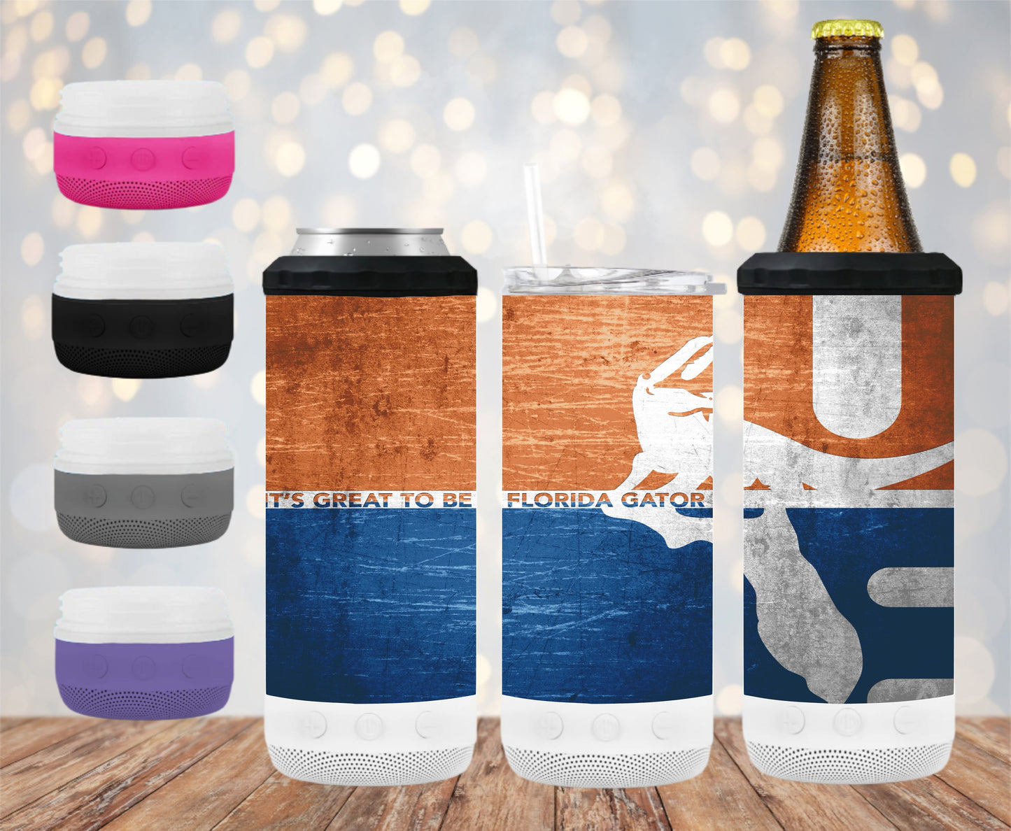 Florida Gators - 16 oz 4-in-1 Tumbler and Can Cooler with a Bluetooth speaker