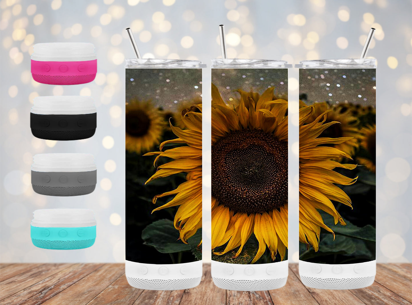 Sunflower - 20 oz Bluetooth Speaker Tumbler