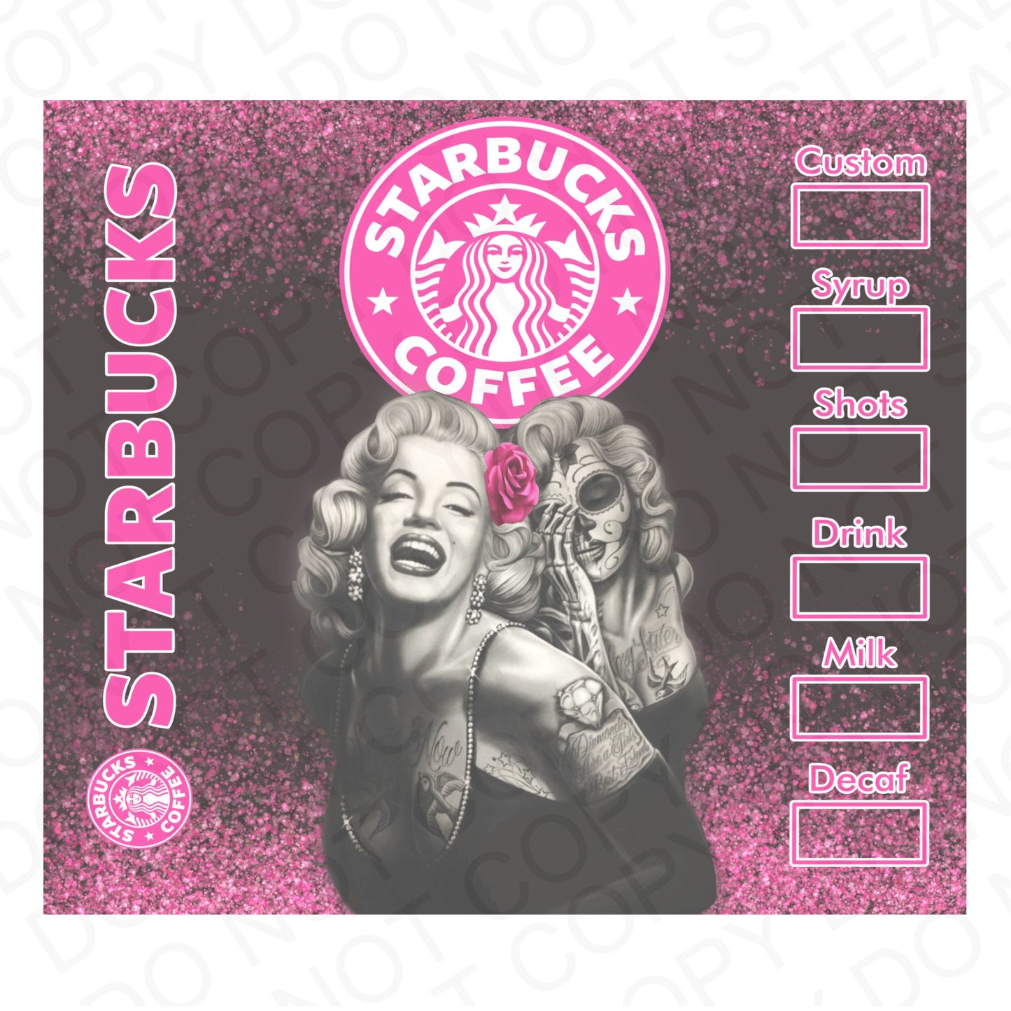 Marilyn Monroe Starbucks Skinny Tumbler with lid and reusable straw