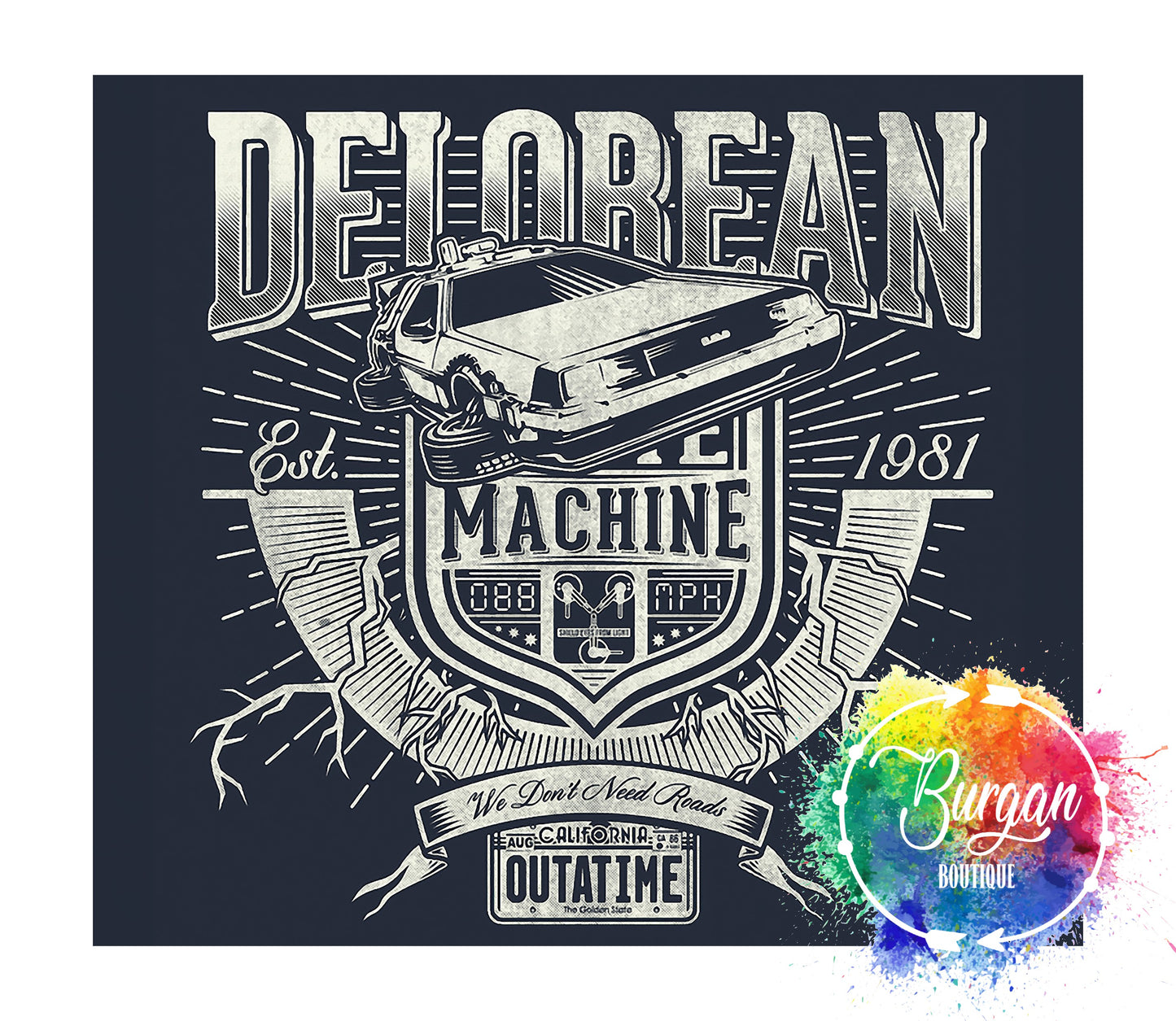 Delorean Machine 80's Inspired Skinny Tumbler with lid and reusable straw
