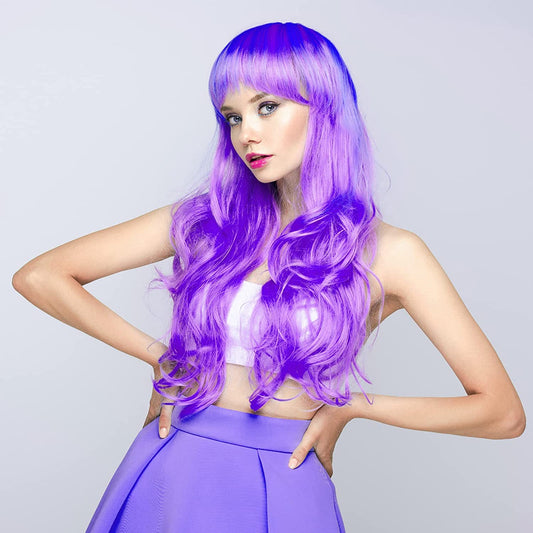 Neon Long, Wavy Colorful Wig