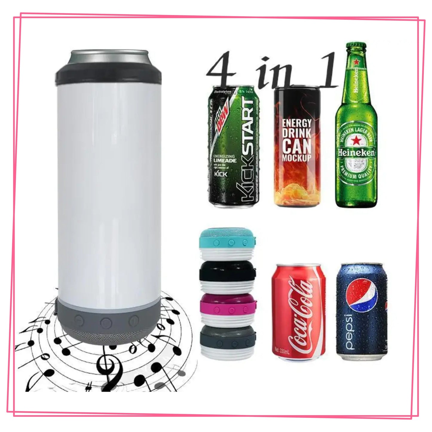 Ford Grunge - 16 oz 4-in-1 Tumbler and Can Cooler with a Bluetooth speaker