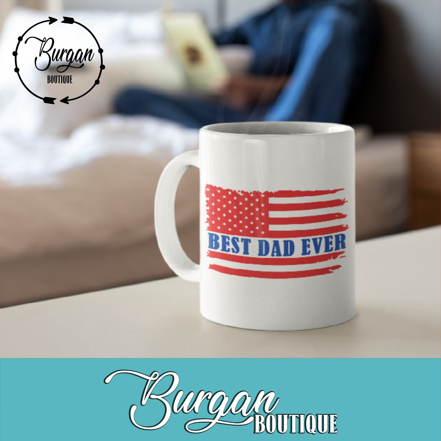 Best Dad Ever American Flag 11 oz Mug