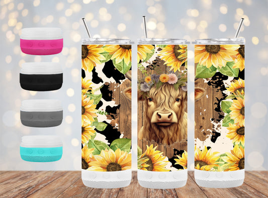 Cow and Daisies - 20 oz Bluetooth Speaker Tumbler