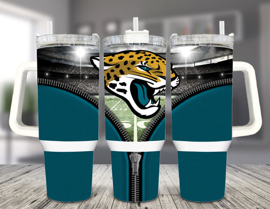 Jaguars Zipper 40 oz Tumbler with Handle