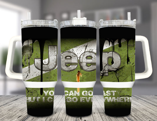 Jeep Distressed 40 oz Tumbler with Handle