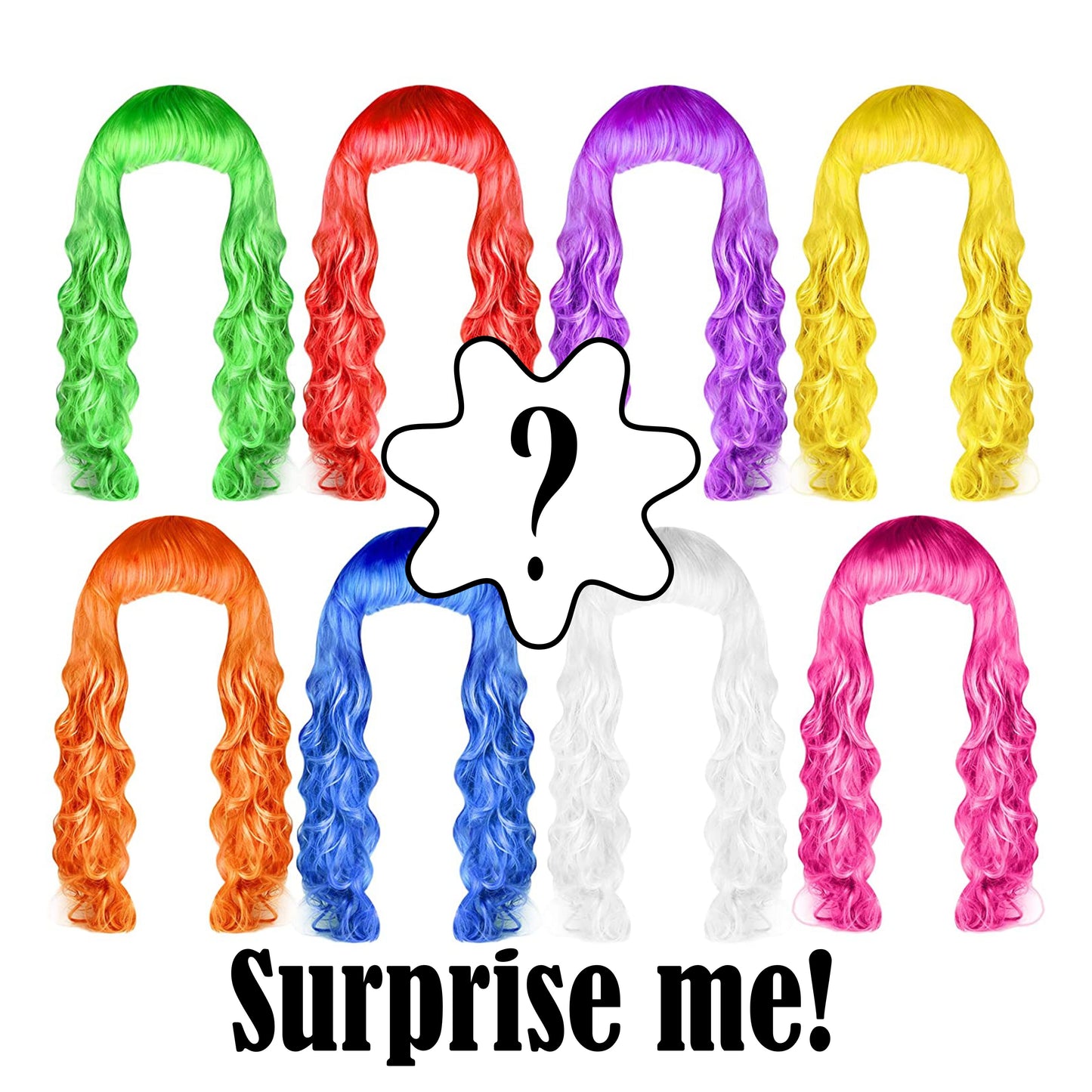 Neon Long, Wavy Colorful Wig