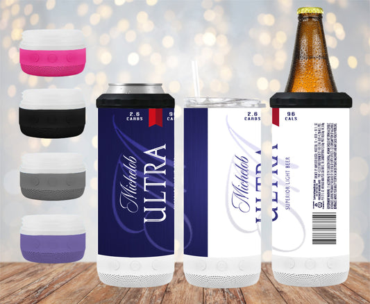 Mich Ultra Beer - 16 oz 4-in-1 Tumbler and Can Cooler with a Bluetooth speaker