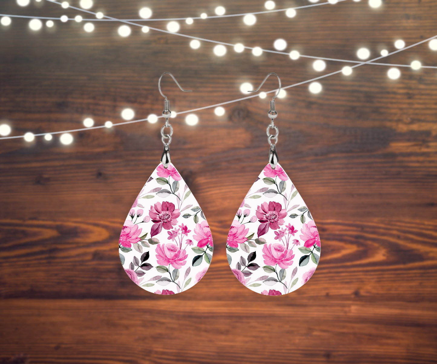 Pink Floral Earrings