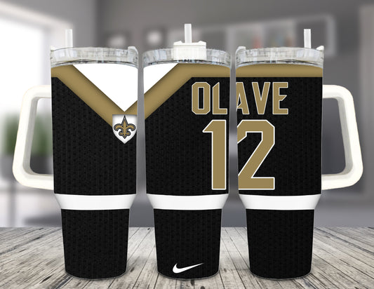 New Orleans Saints Olave Jersey 40 oz Tumbler with Handle