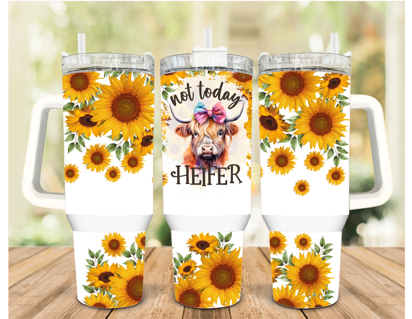 Not Today Heifer 40 oz Tumbler with Handle