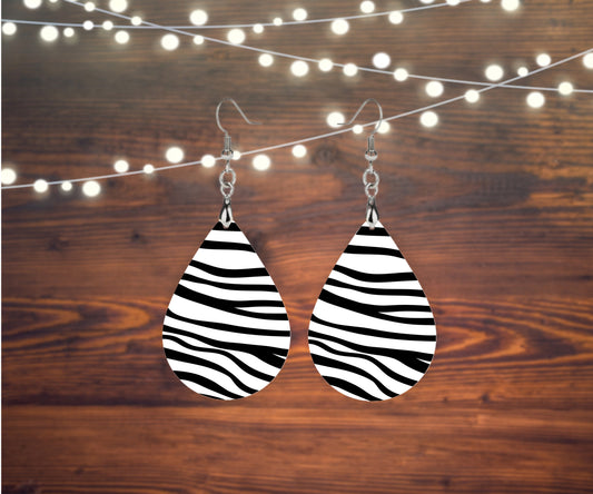 Black and White Zebra Print Earrings